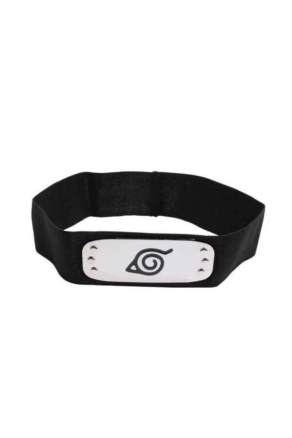 Anime Cosplay Naruto Lastikli Deri Üstü Baskılı Kafa Bandı - 1