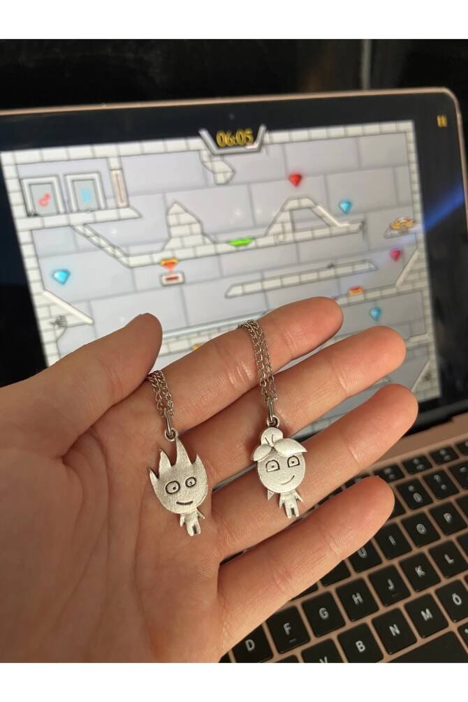 Ateş Ve Su Çift Kolyesi Sevgili Kolyesi - 2