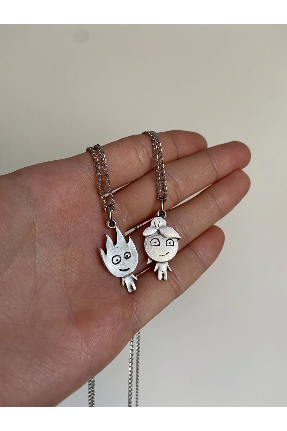 Ateş Ve Su Çift Kolyesi Sevgili Kolyesi - 3