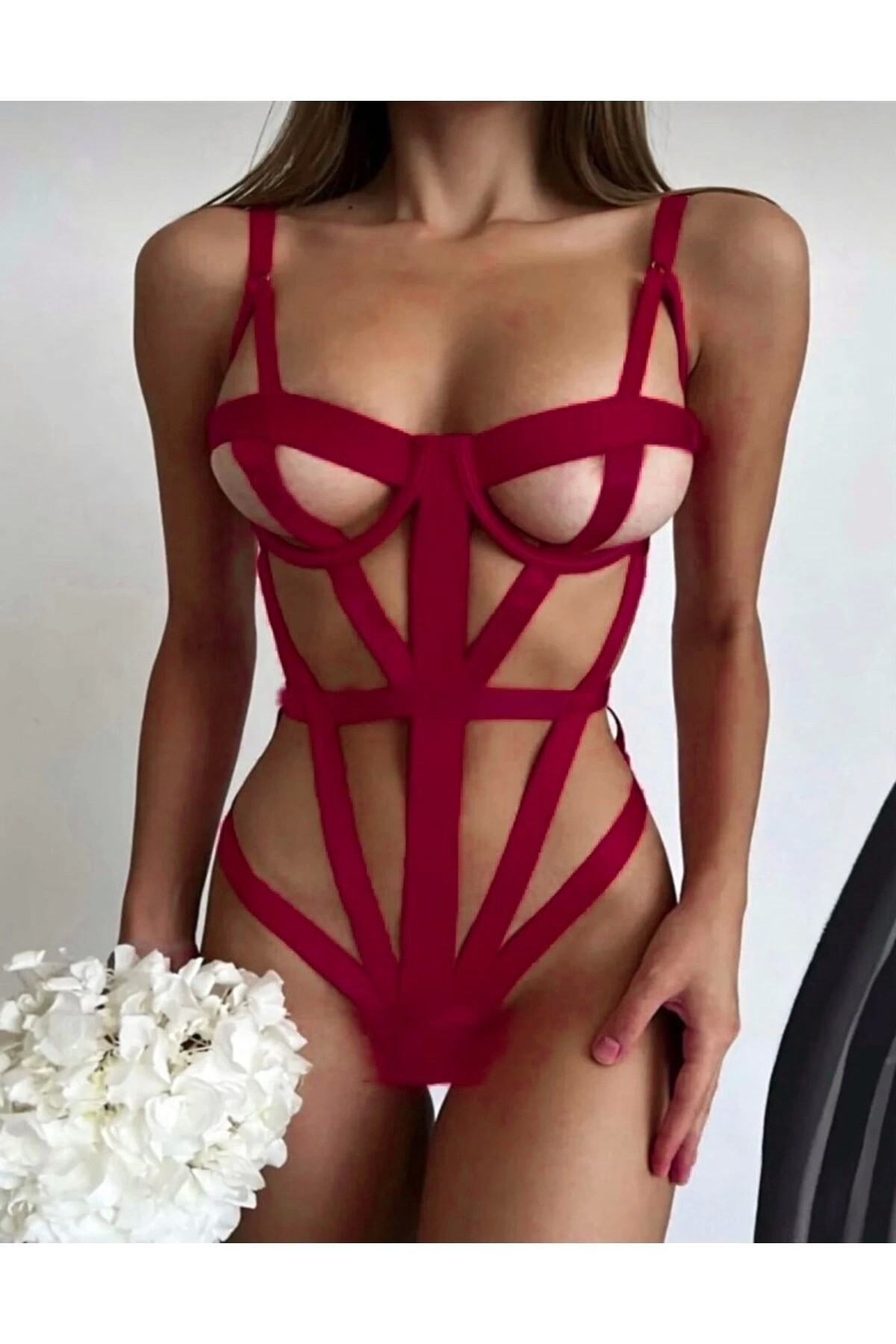 Bodysuit Harness Gecelik Jartiyer Lingerie - 6