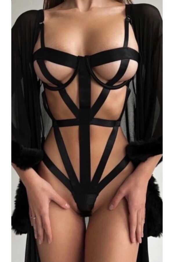 Bodysuit Harness Gecelik Jartiyer Lingerie - 3