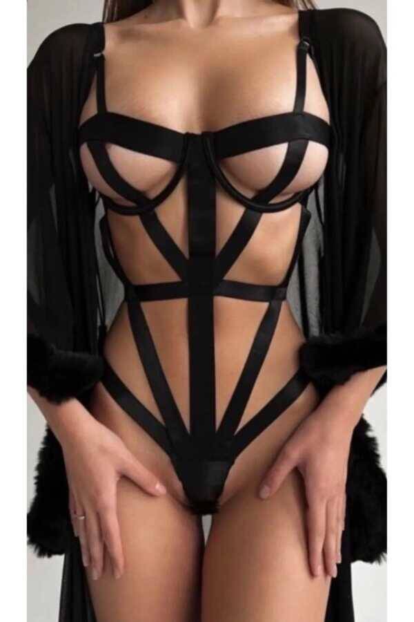 Bodysuit Harness Gecelik Jartiyer Lingerie - 3