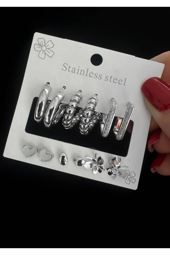 Çoklu Halka Küpe, 6’lı Halka Küpe Seti - 1