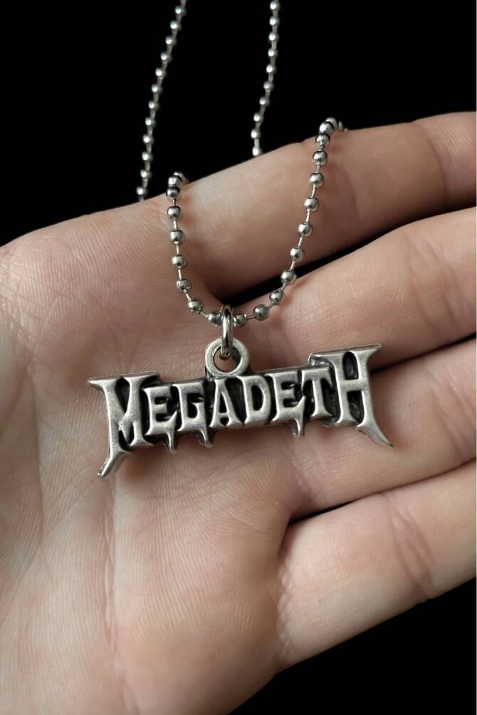 Goth Punk Megadeth Yazı Kolye - 2