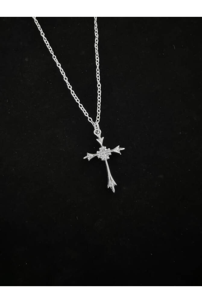 Gothic Gotik Punk Desenli Haç Kolye - 3