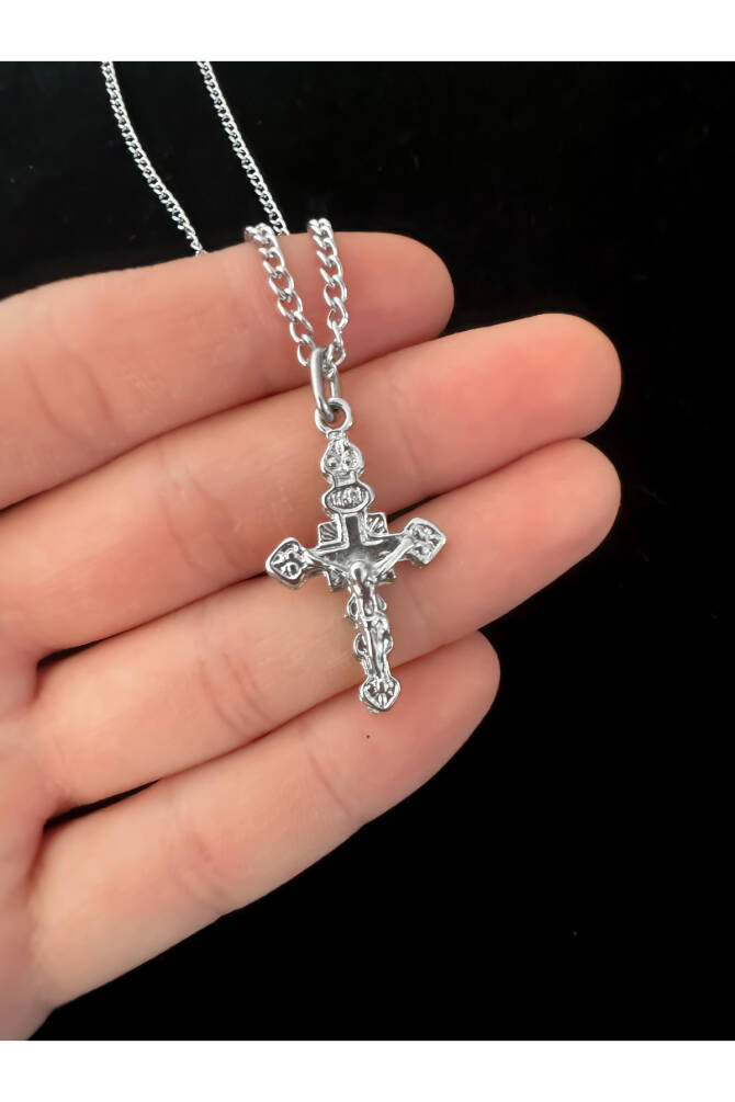 Gothic Gotik Punk Desenli Haç Kolye - 2