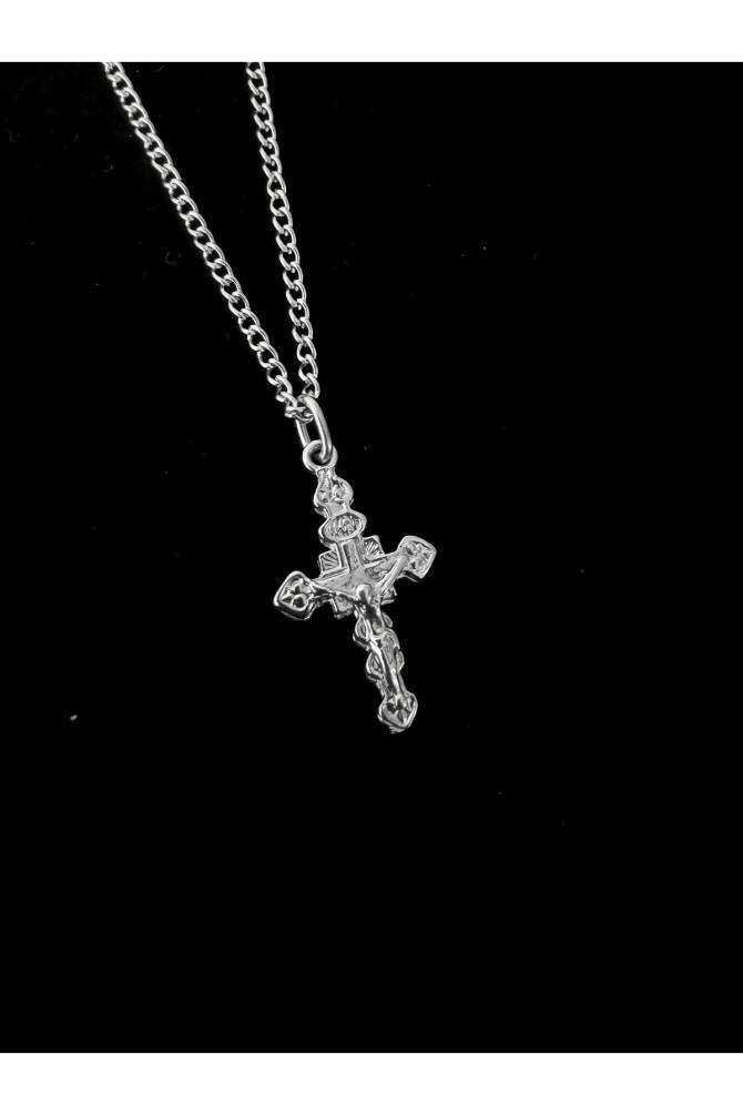 Gothic Gotik Punk Desenli Haç Kolye - 3