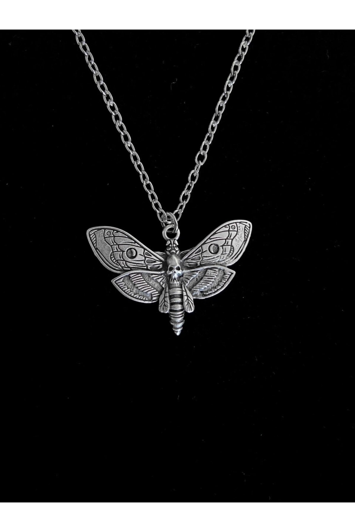 Gothic Gotik Punk Kelebek Güve Kolye - DarkellaStore