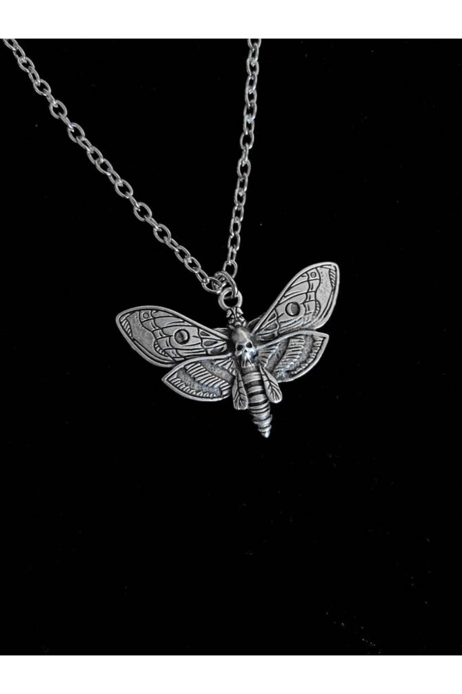 Gothic Gotik Punk Kelebek Güve Kolye - 2