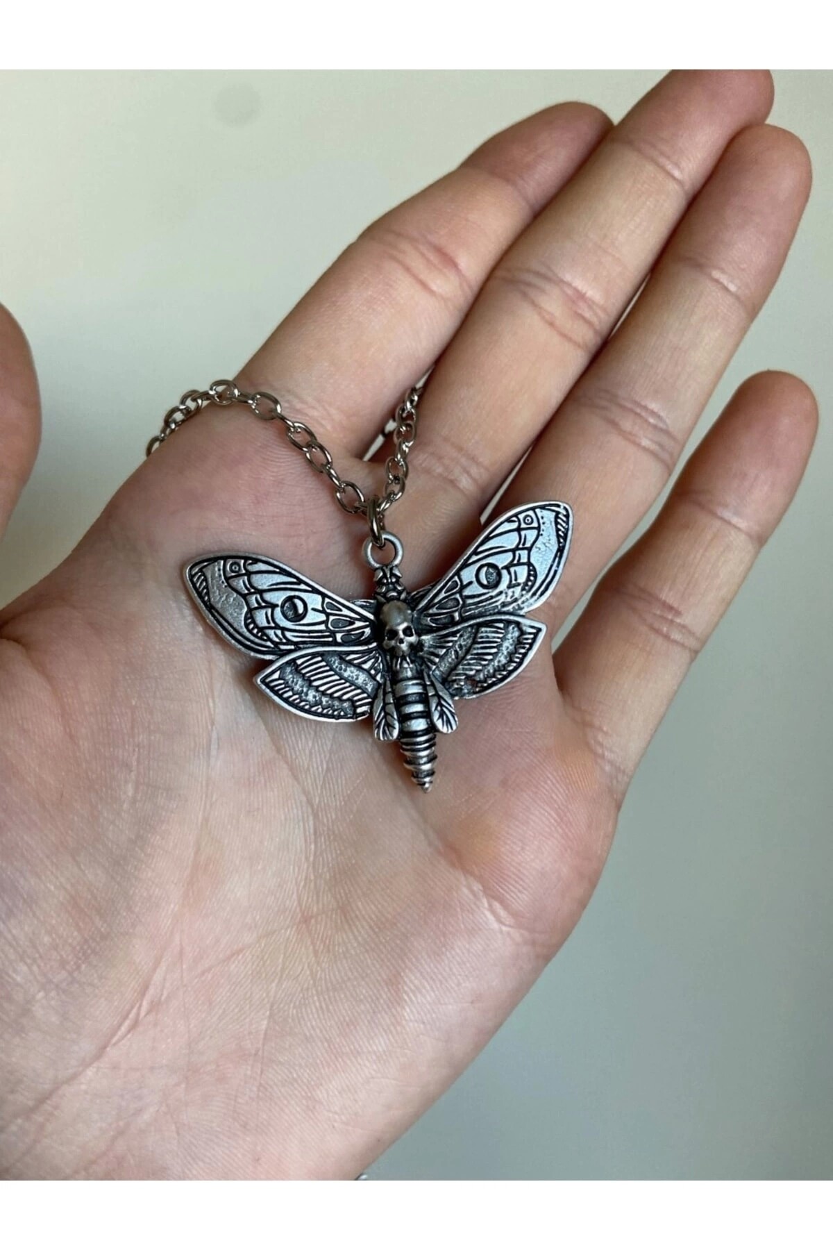 Gothic Gotik Punk Kelebek Güve Kolye - 3