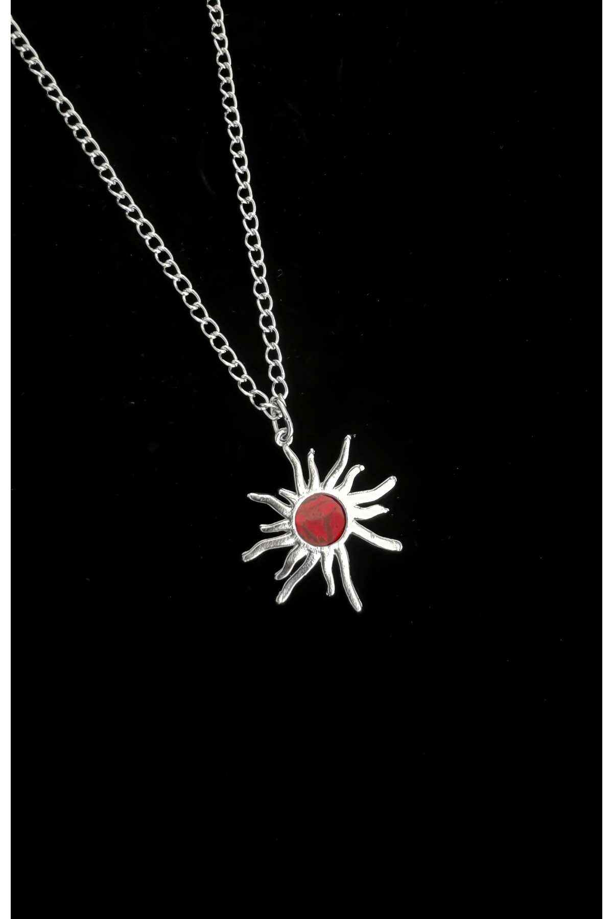 Gothic Gotik Punk Siyah Güneş Kolye - 8