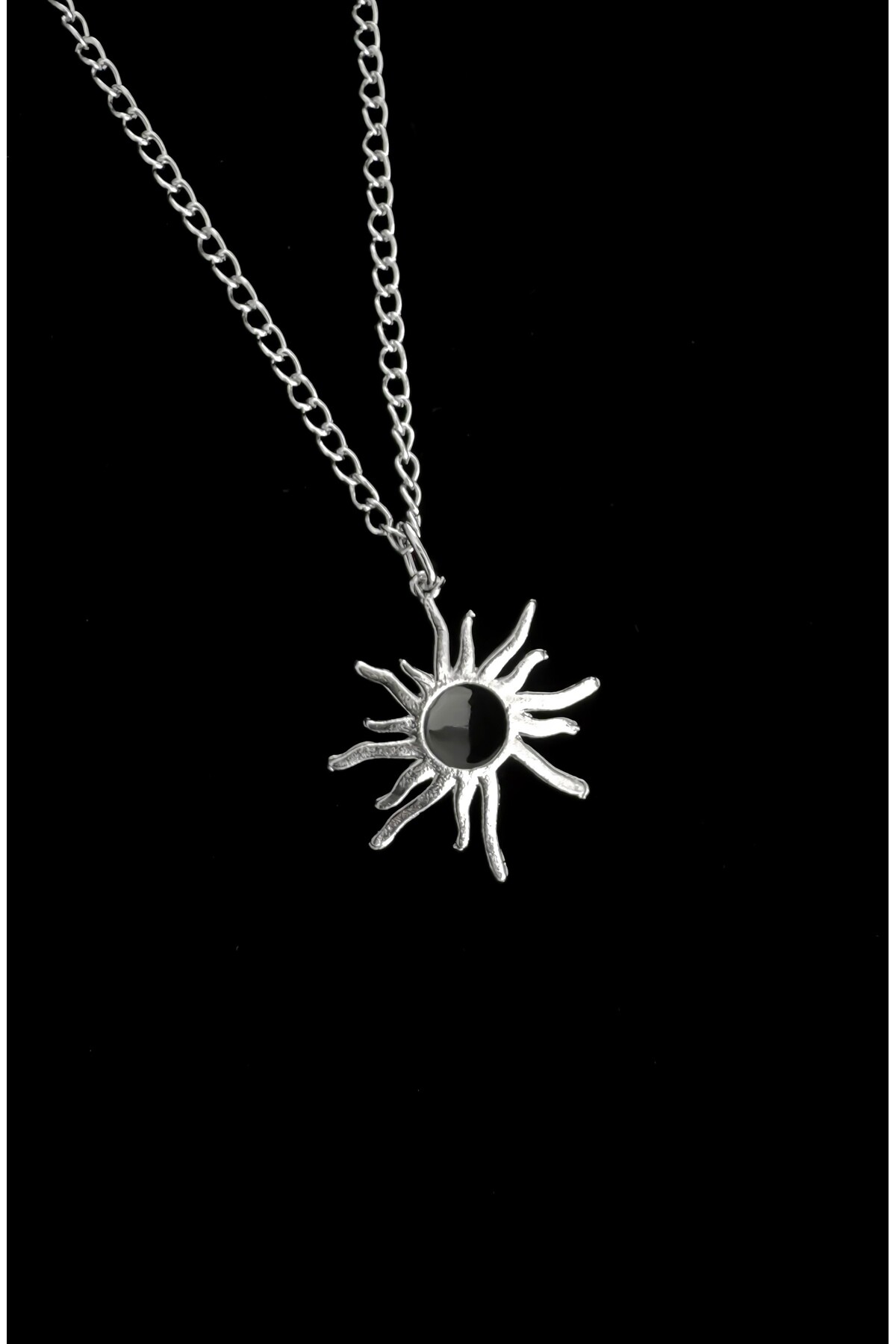 Gothic Gotik Punk Siyah Güneş Kolye - 6