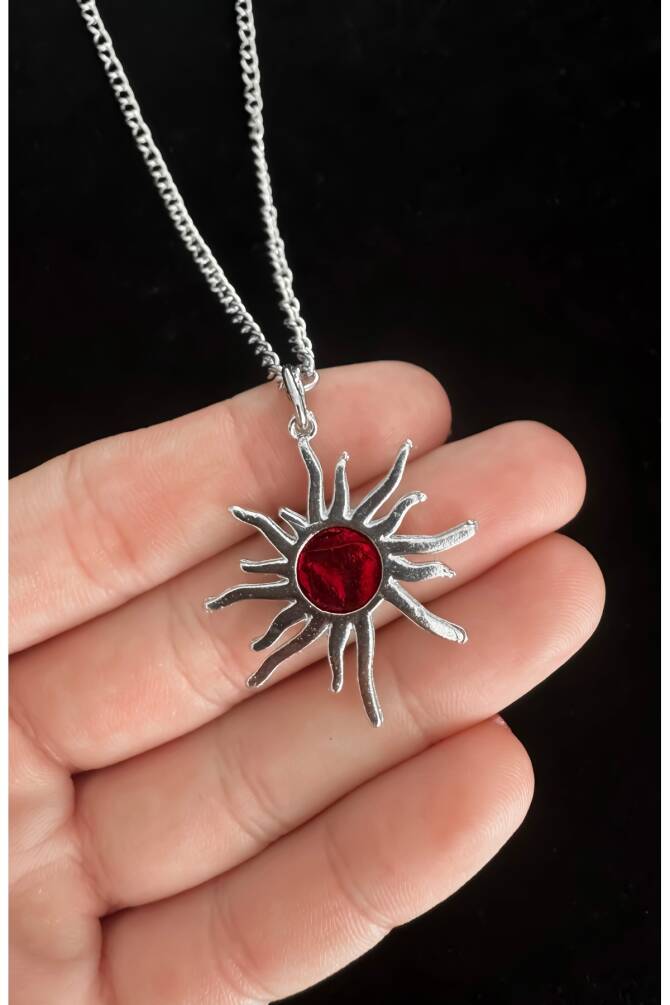 Gothic Gotik Punk Siyah Güneş Kolye - 3