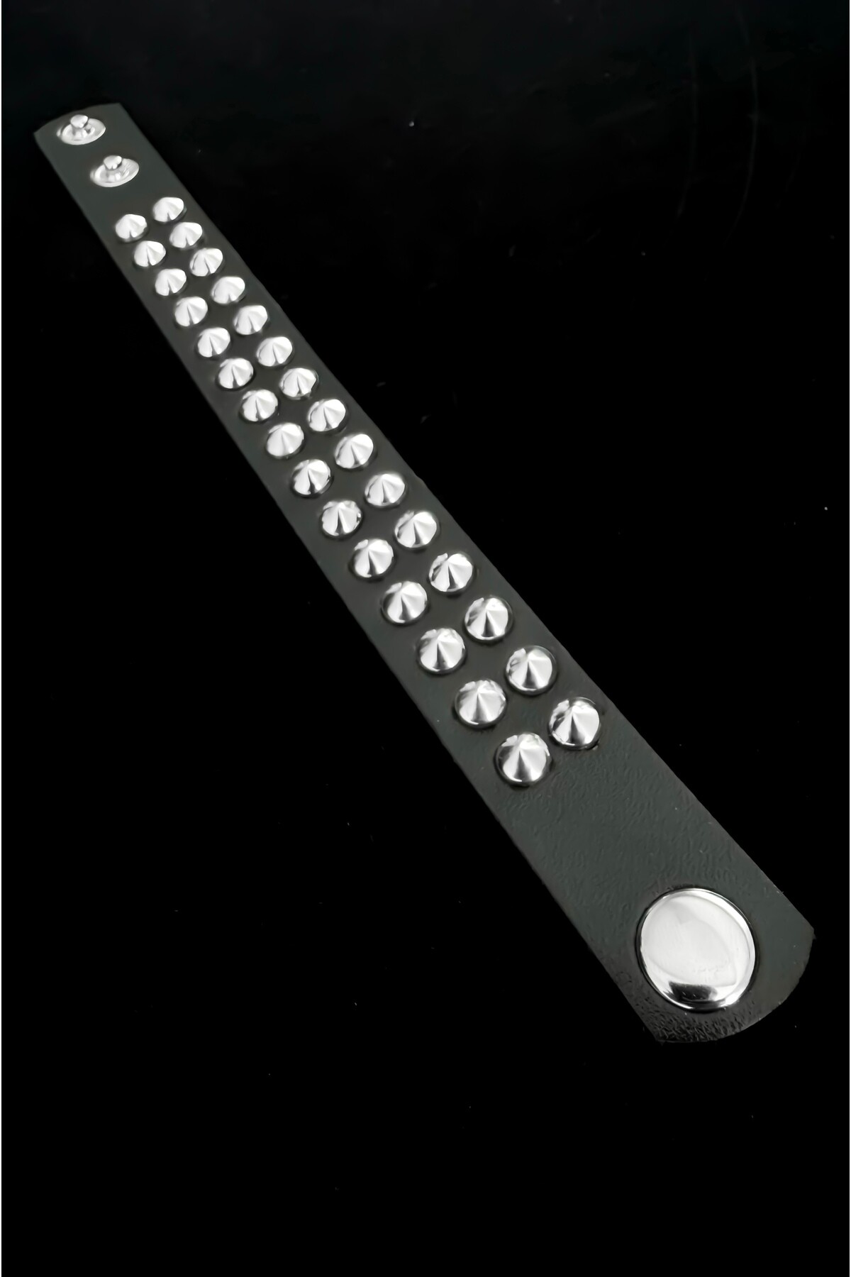 Gothic Gotik Punk Spikelı Zımbalı Suni Deri Bileklik, Dikenli Bileklik, Spike Bileklik - 2