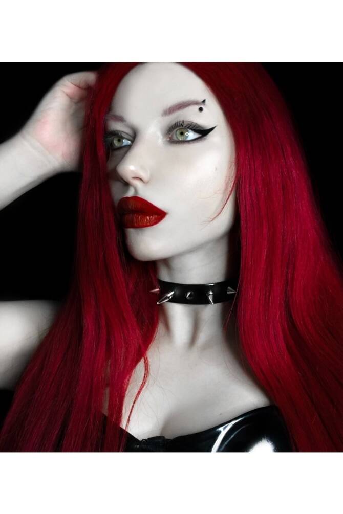 Gothic Punk Dikenli Rugan Tasma Kolye Chocker - 1