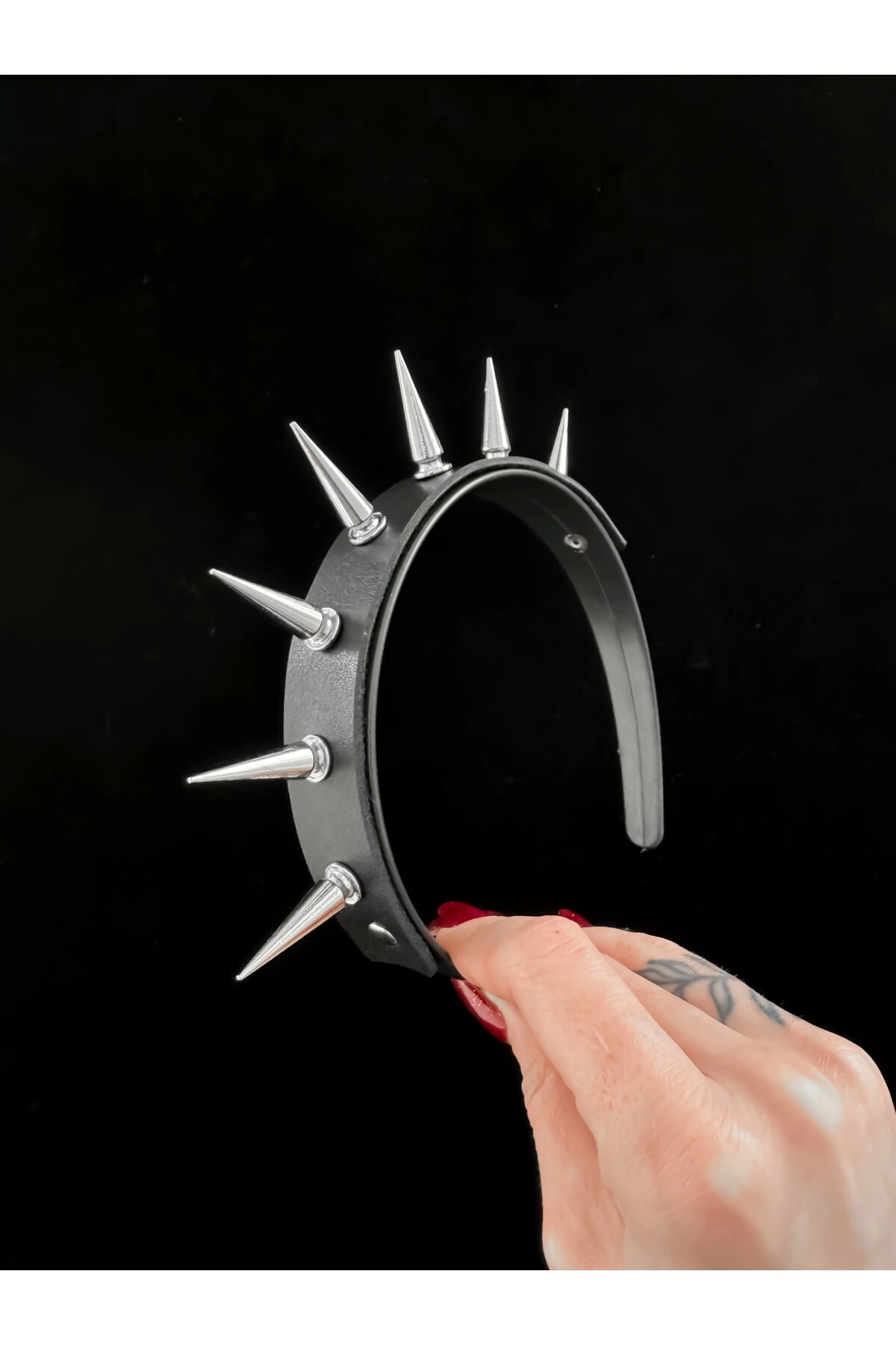 Gothic Punk Gotik Uzun Spikelı Taç, Spikelı Saç Aksesuarı, Dikenli Taç, Gotik Taç - 3