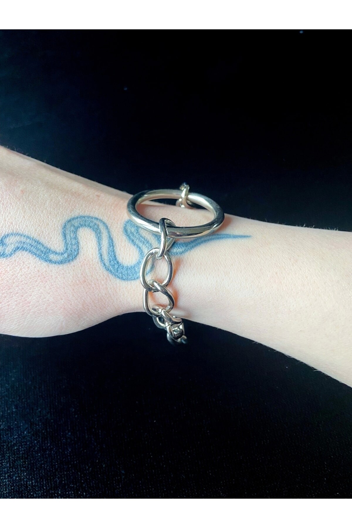 Gothic , Punk , Halkalı Zincir Bileklik - 2