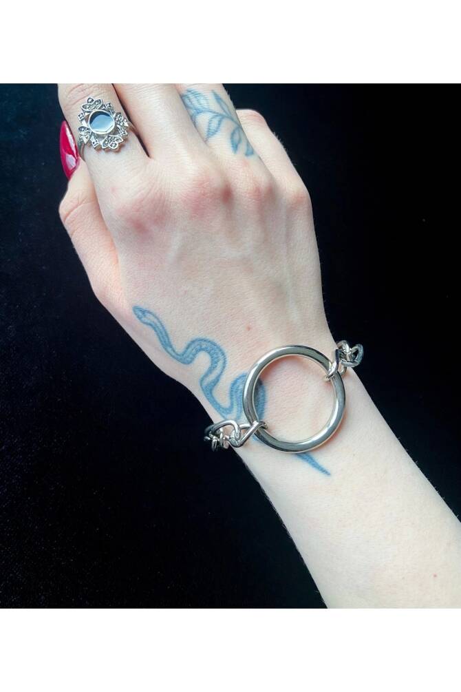 Gothic , Punk , Halkalı Zincir Bileklik - 8