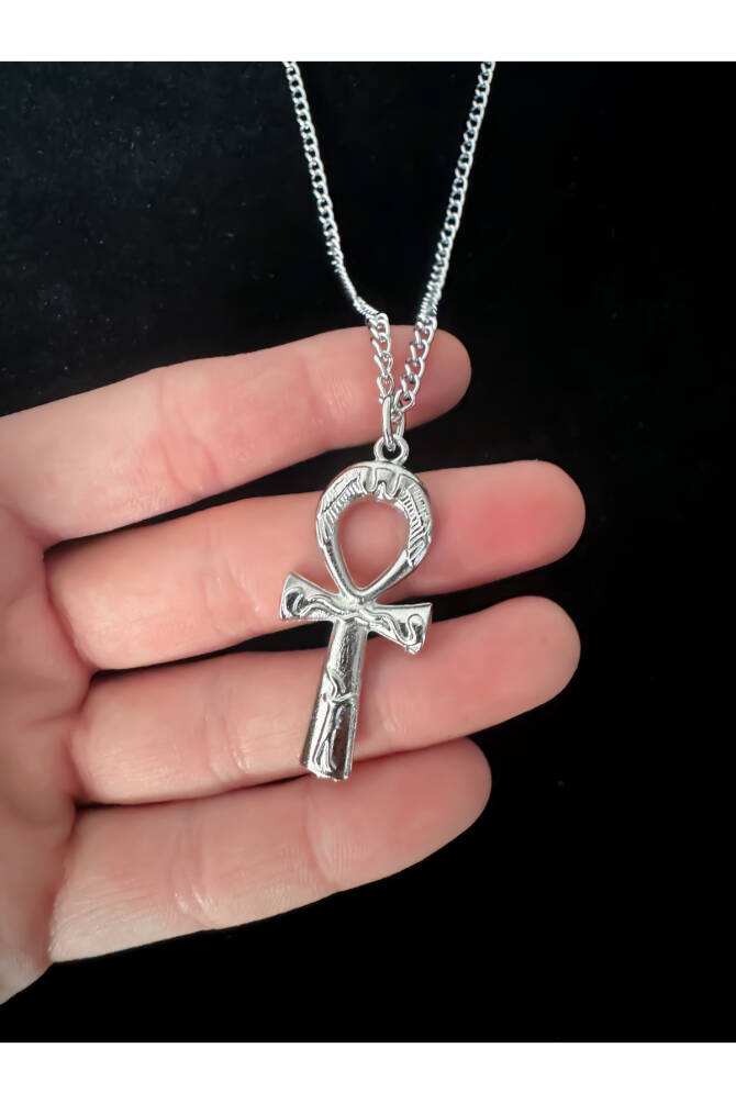 Gotik Gothic Punk Ansata Haç Metal Kolye - 2