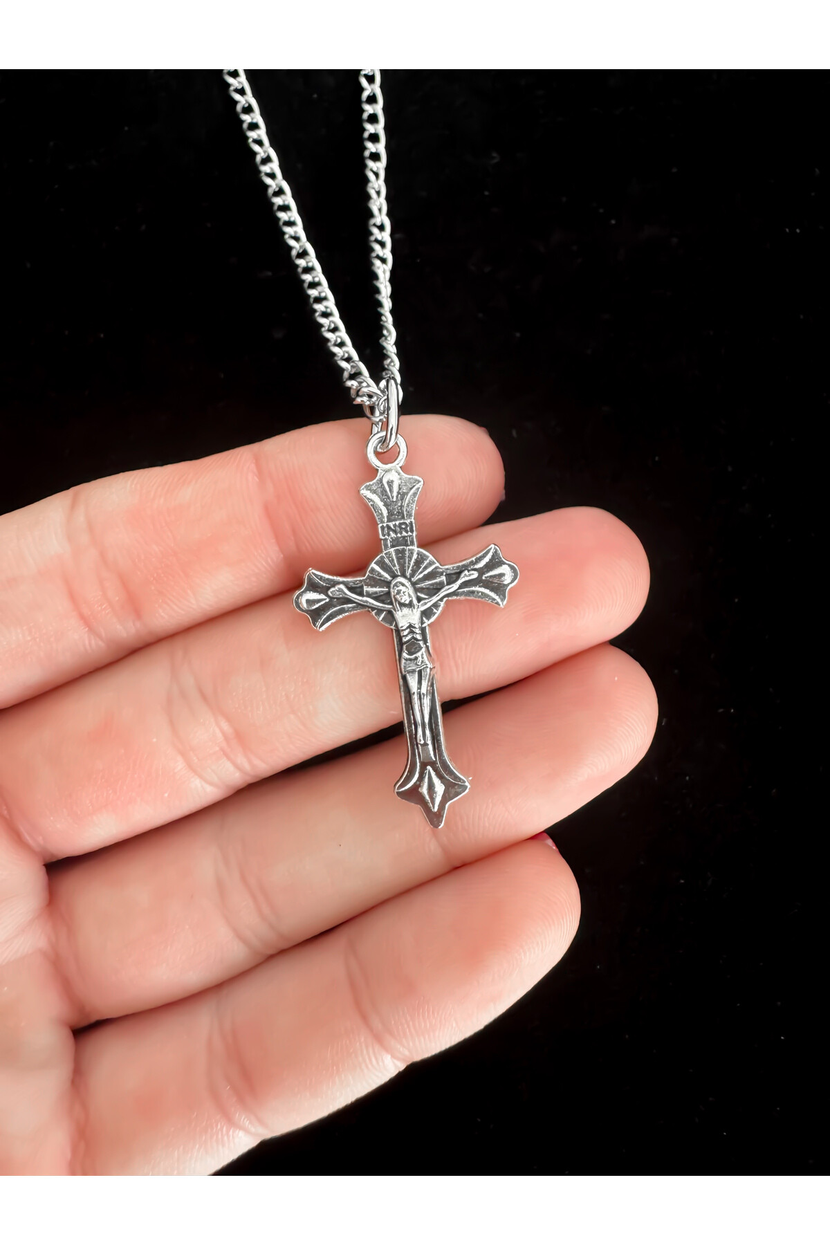 Gotik Gothic Punk İsa Haç Kolye - DarkellaStore