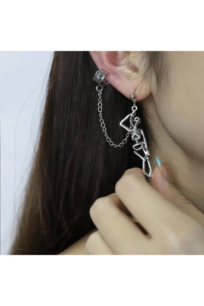 Gotik Gothic Punk Iskelet Kıkırdak Küpe - 1