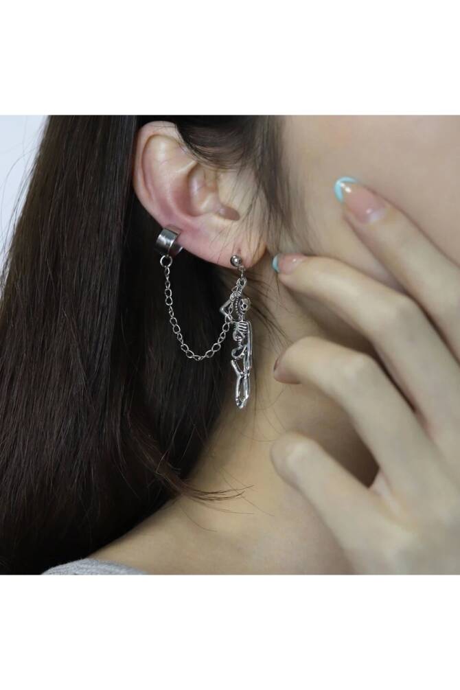 Gotik Gothic Punk Iskelet Kıkırdak Küpe - 2