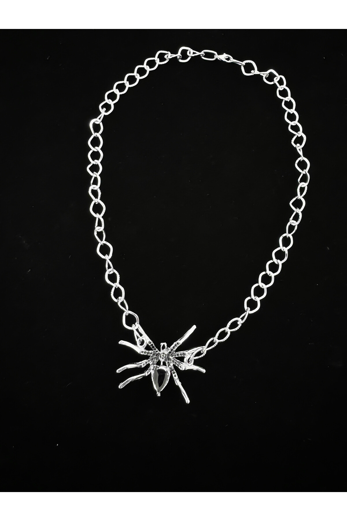 Gotik Gothic Punk Kalın Zincirli Örümcek Kolye, Gotik Kolye, Örümcekli Kolye (UNISEX) - 3