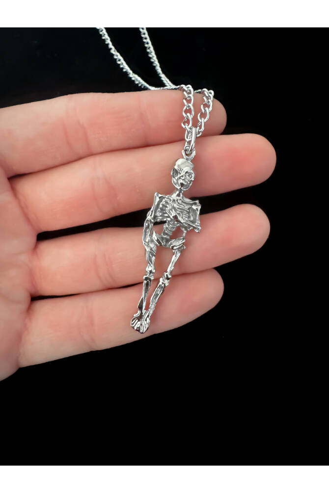 Gotik Gothic Punk Metal İskelet Kolye - 3