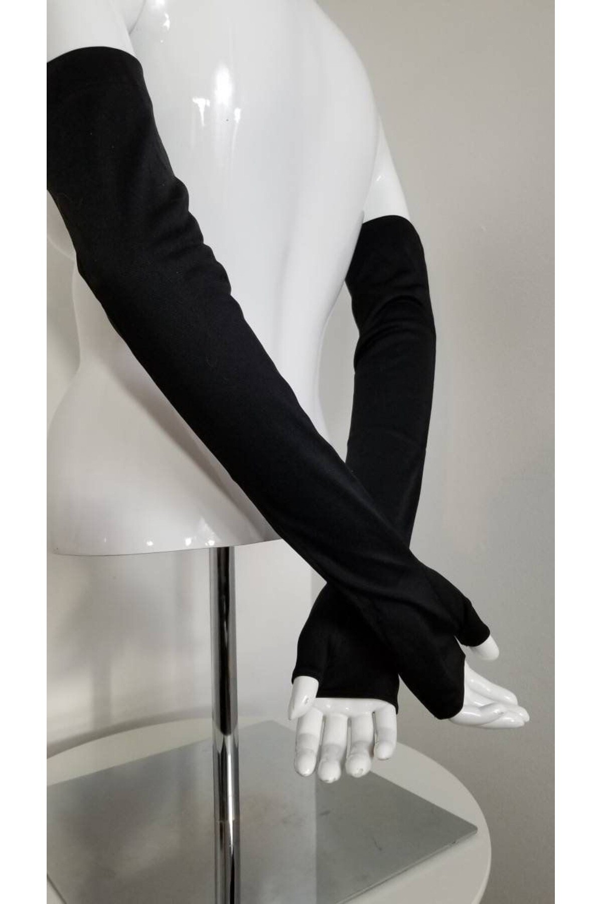 Gotik Gothic Punk Uzun Kadife Kolluk, Parti Kolluğu, Parti Eldiveni - 3