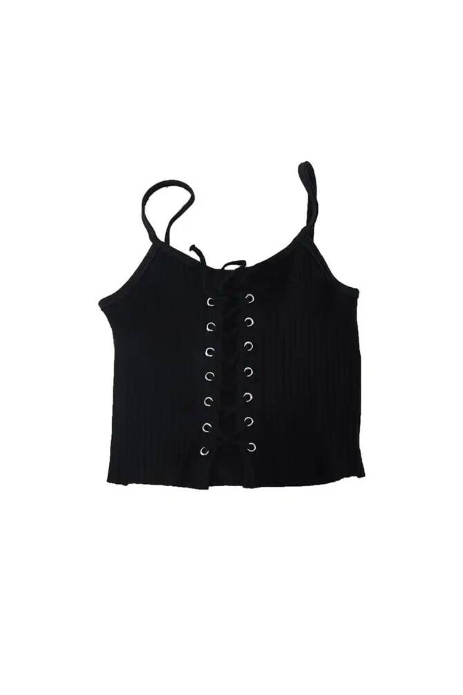 Gotik Harajuku Kuş Gözlü Asklı Crop Bluz - 2