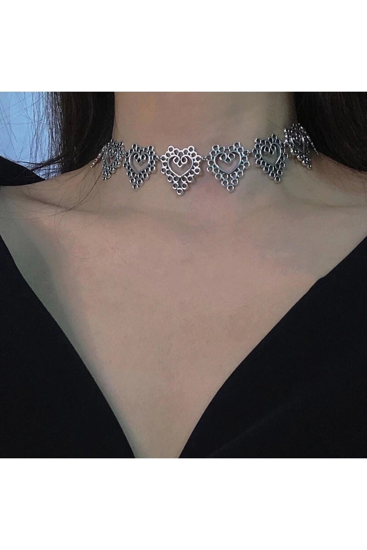 Gotik Harajuku Lolita Kalpli Choker Boyunluk - DarkellaStore