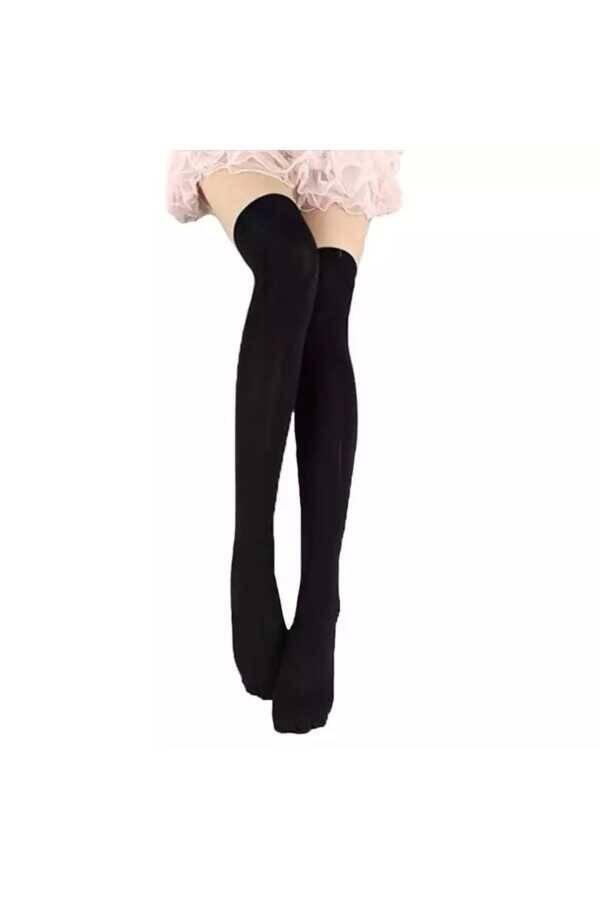 Gotik Lolita Harajuku Diz Üstü Beyaz Çorap - 1