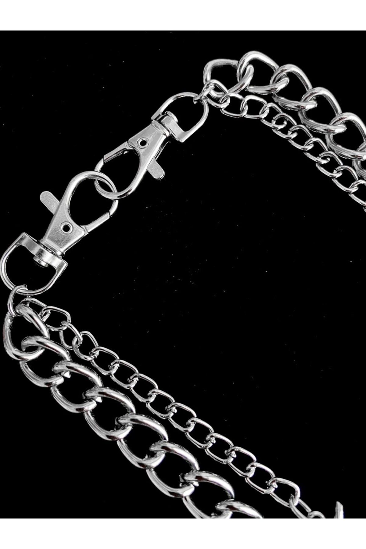 Gotik Punk Dikenli Çift Zincirli Pantolon Zinciri - 3