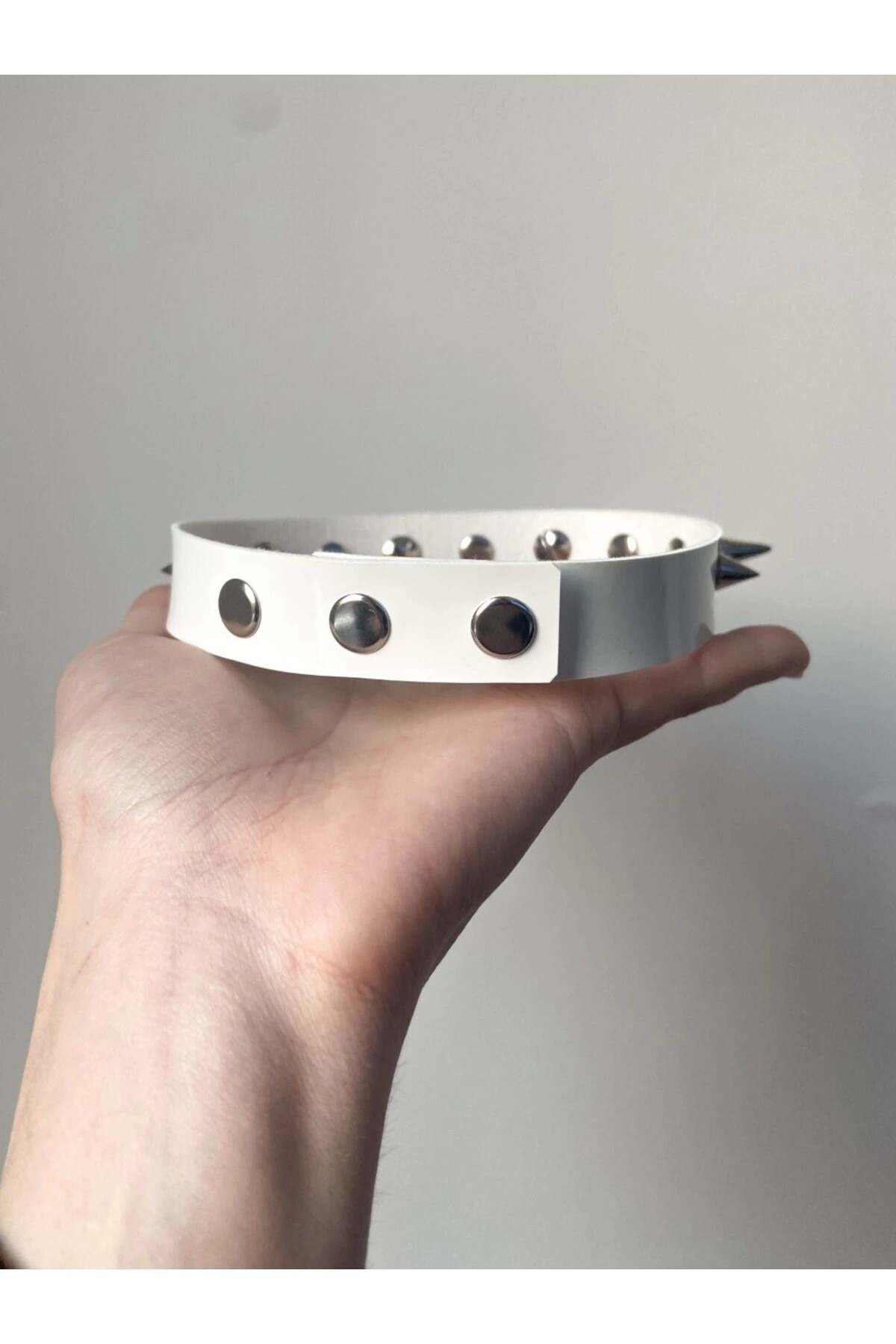 Gotik Punk Dikenli Spikelı Rugan Choker Boyunluk - 4