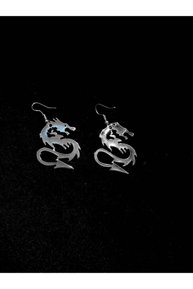 Gotik Punk Ejderha Sallantılı Küpe - 3