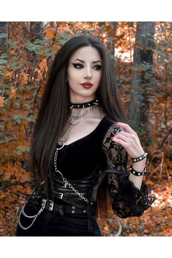 Gotik, Punk, Halkalı Vücut Zinciri, Harness - 4