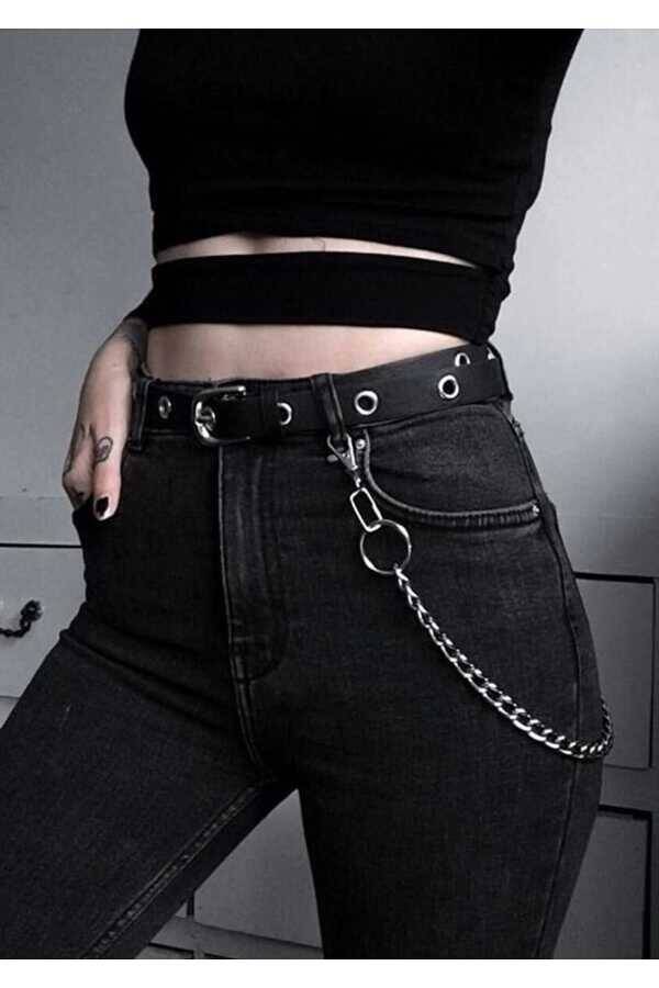 Gotik Punk Harajuku Halkalı Pantolon Zinciri - 1