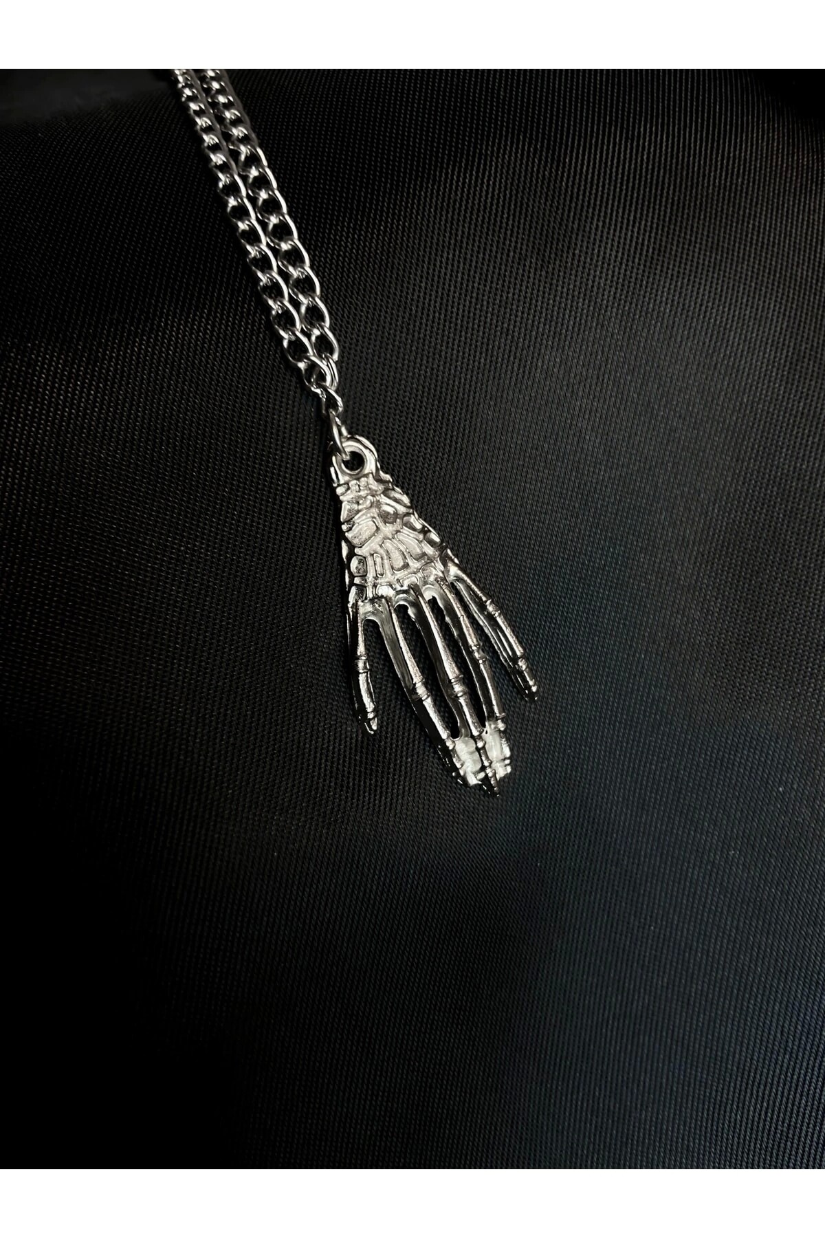 Gotik Punk Iskelet Eli Kolye - 2