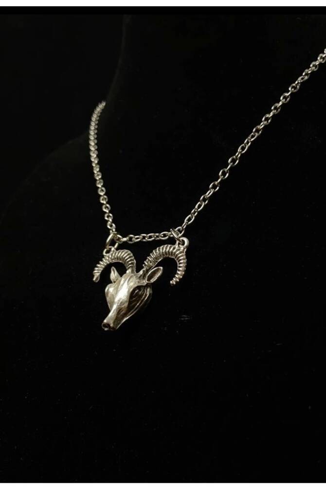 Gotik Punk Keçi Kafası Kolye - 1