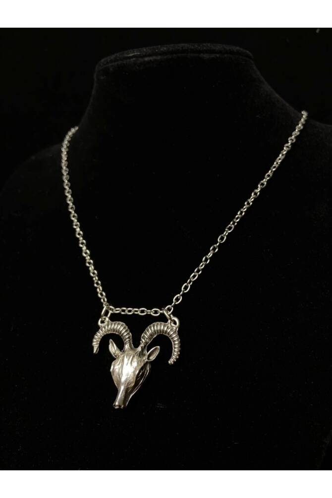 Gotik Punk Keçi Kafası Kolye - 2