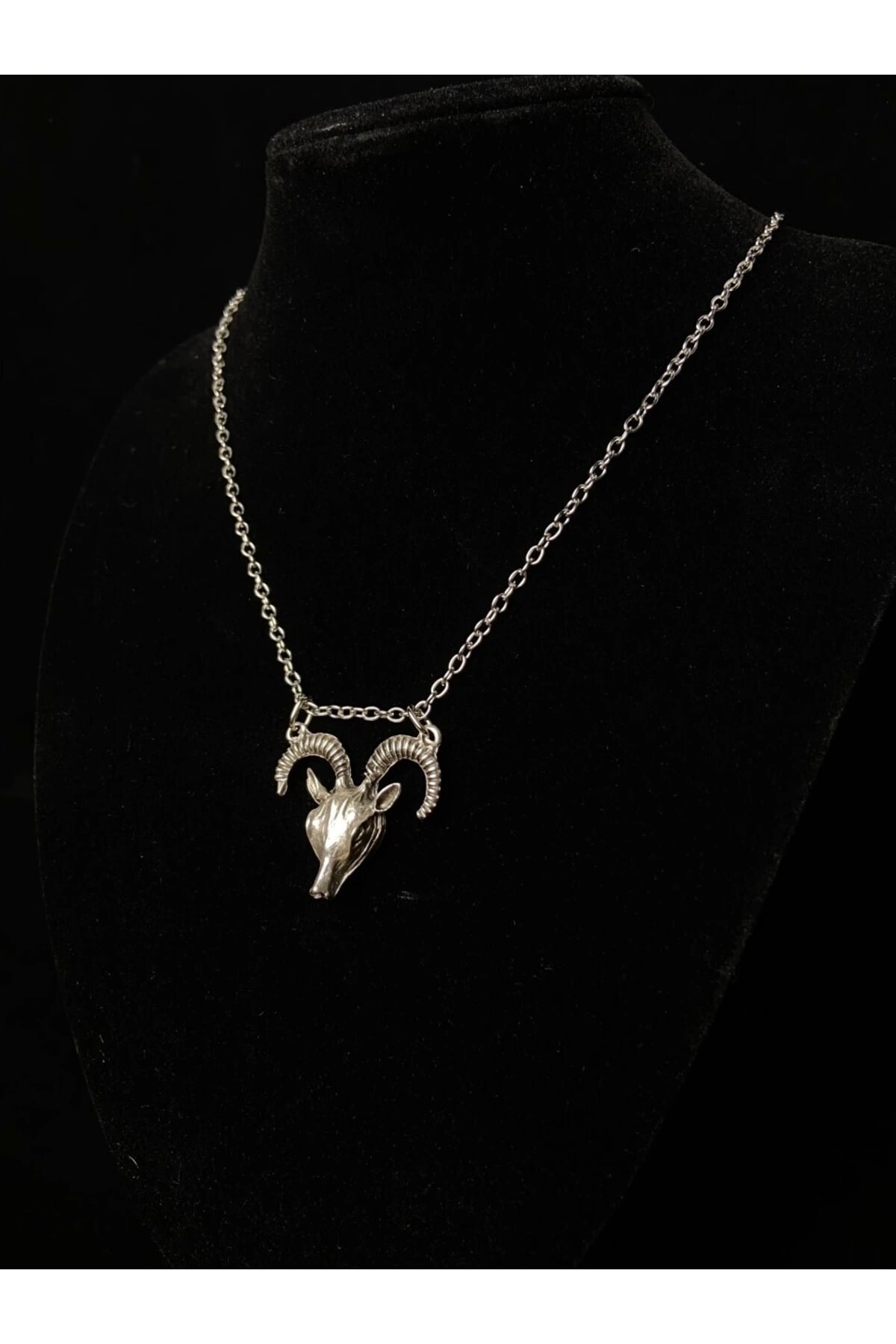 Gotik Punk Keçi Kafası Kolye - 3