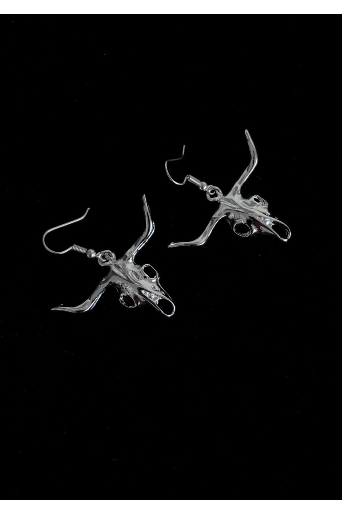 Gotik Punk Keçi Kafası Küpe - 2