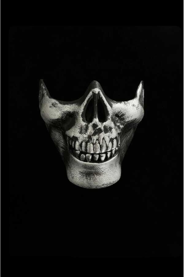 Gotik Punk Kuru Kafa Parti Maskesi, Halloween Maskesi, Cadılar Bayramı Maskesi, Kuru Kafa Maske (UNI - 1