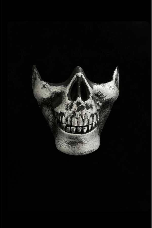 Gotik Punk Kuru Kafa Parti Maskesi, Halloween Maskesi, Cadılar Bayramı Maskesi, Kuru Kafa Maske (UNI - 1