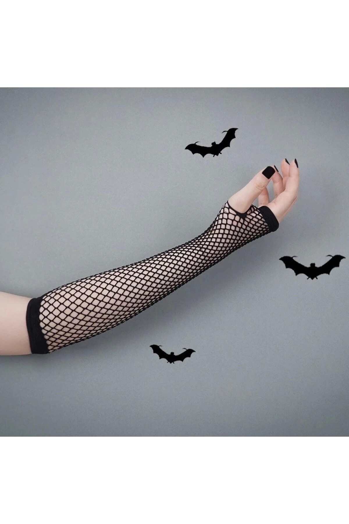 Gotik Punk Siyah Uzun File Kolluk - 2