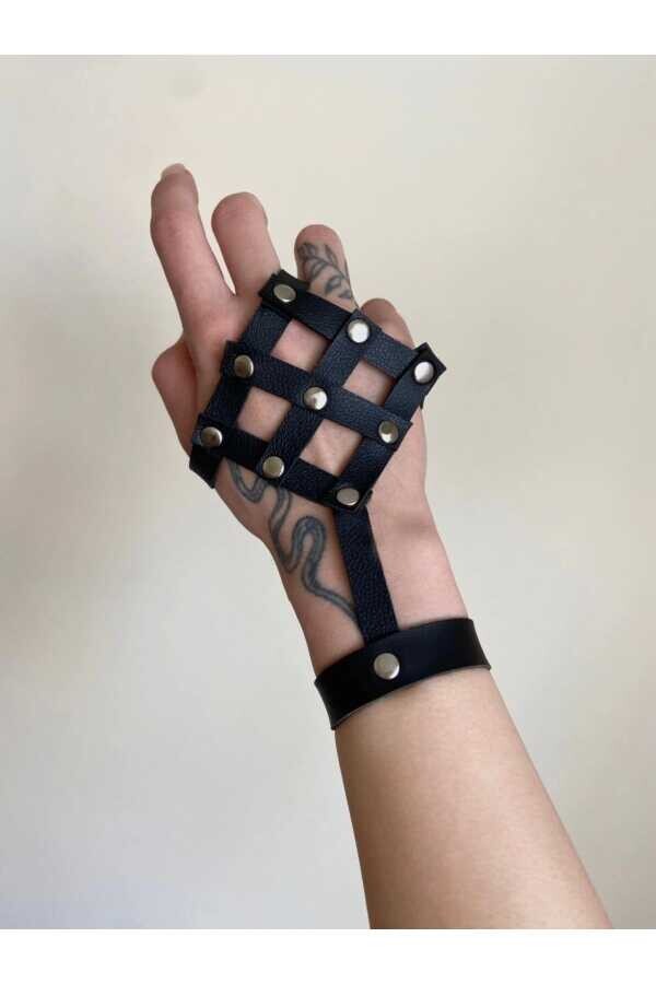 Gotik Punk Suni Deri Dörtgen Model Şahmeran - 6