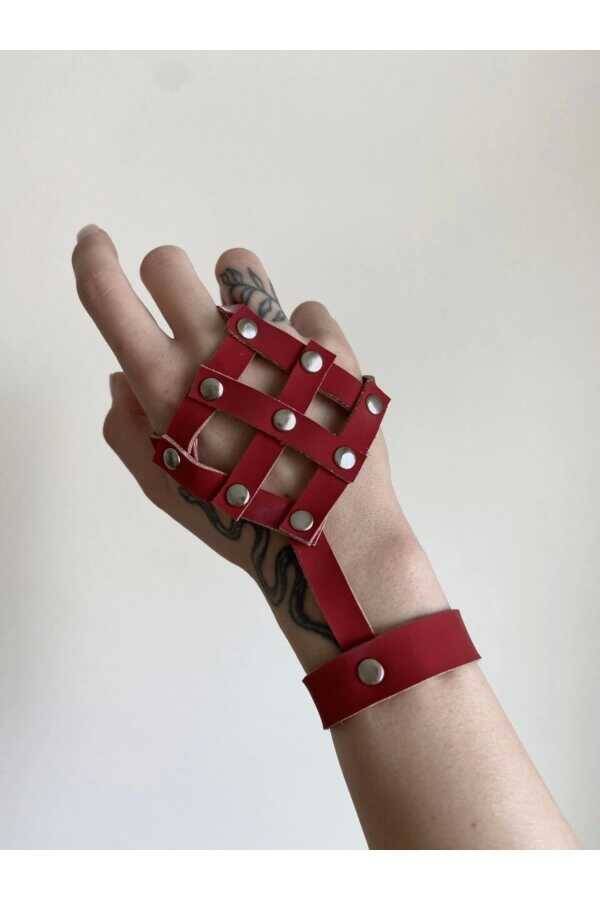 Gotik Punk Suni Deri Dörtgen Model Şahmeran - 2