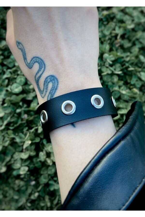 Gotik , Punk , Tek Sıralı Kuş Gözlü Bileklik - 7