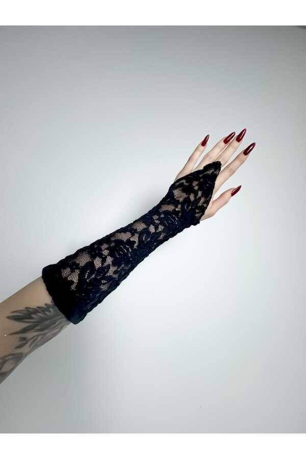 Gotik Punk Victorian Tasarım Dantelli Kısa Kolluk, Parti Eldiveni, Parti Kolluğu - 3