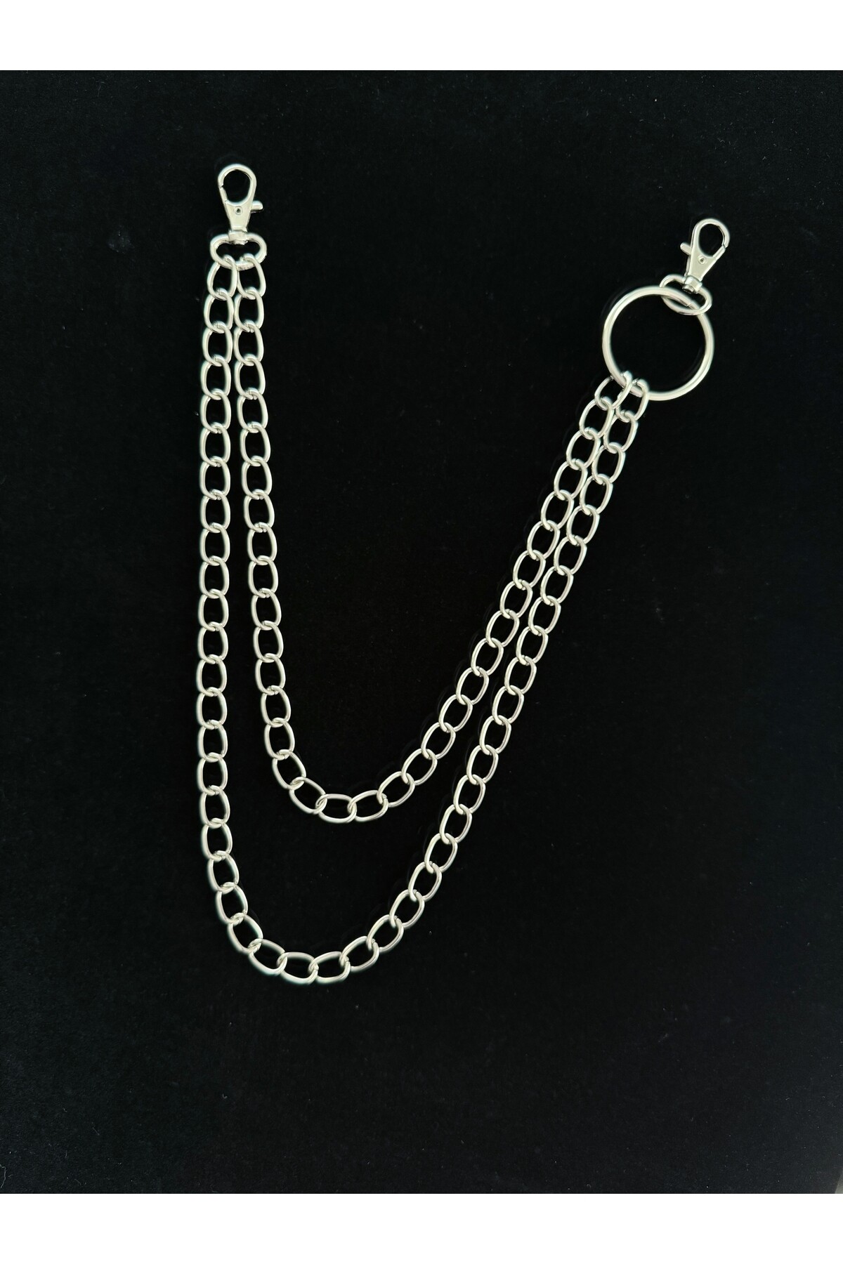 Gotik Punk Y2K Halkalı Çift Zincirli Pantolon Zinciri Pantolon Aksesuarı - 2